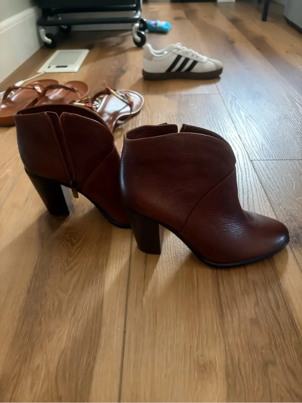 Vince Camuto Brown Leather Ankle Booties